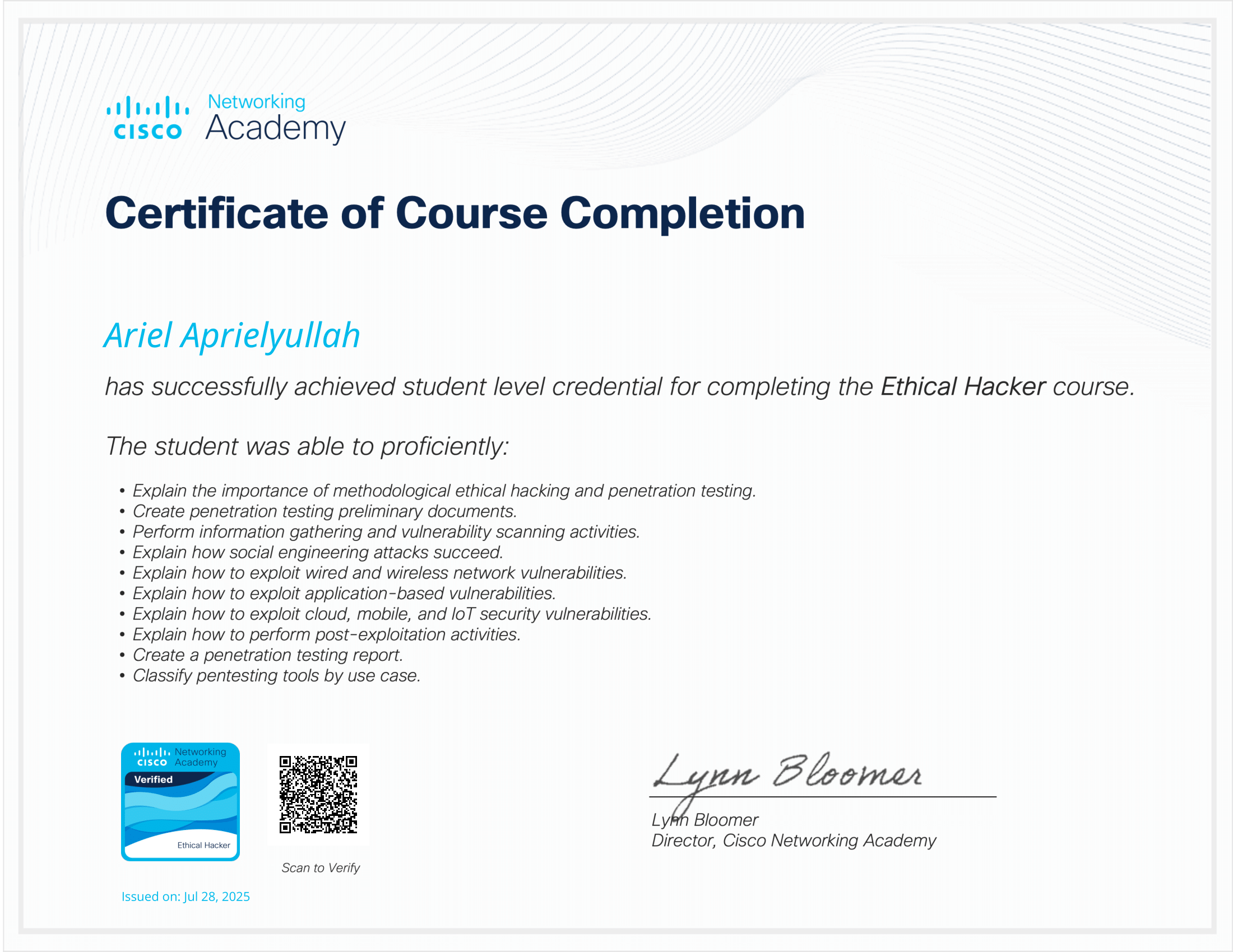 Cisco Networking Academy Ethical Hacker
